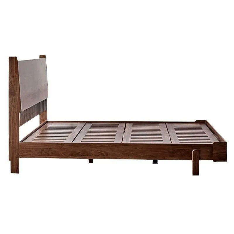 

North American black walnut bed Nordic master bedroom modern simple single 1.5 meters double 1.8 meters small