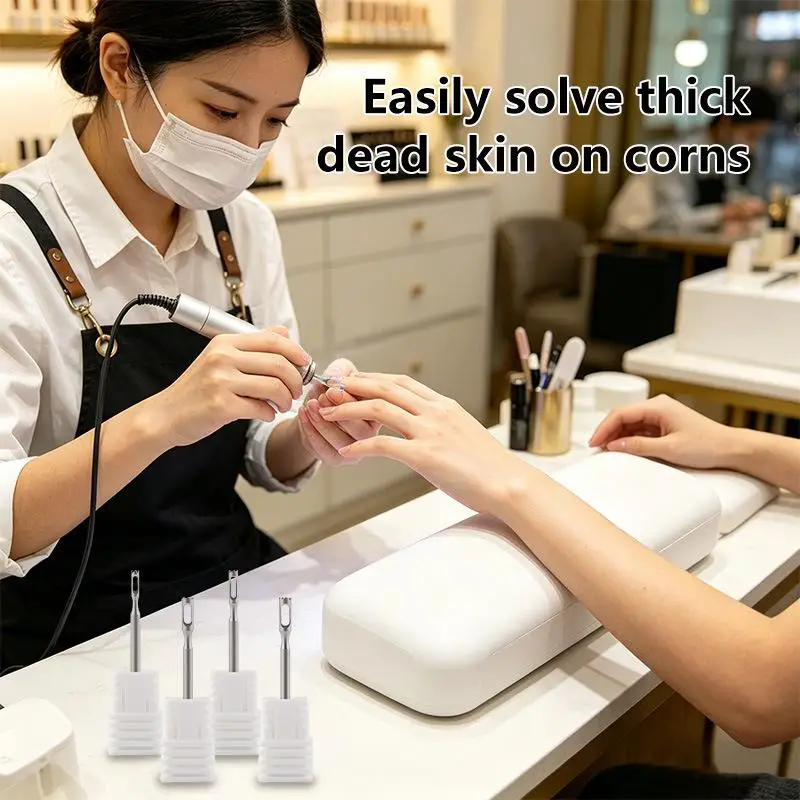 Foot Care Toothed Nail Drill Bit  Tungsten Steel Hollow Corn Clavus Remover for Pedicure Tools Set