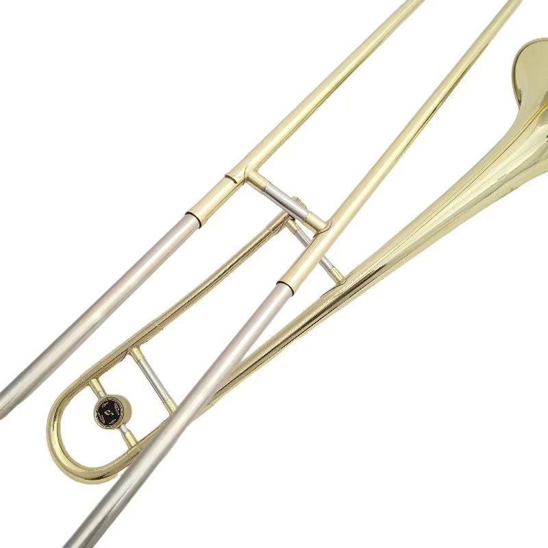 Alto Trombone Bb Key Lacquered Gold Brass Material Cupronickel for Student Adult Performance Exam Grade Effort-Saving