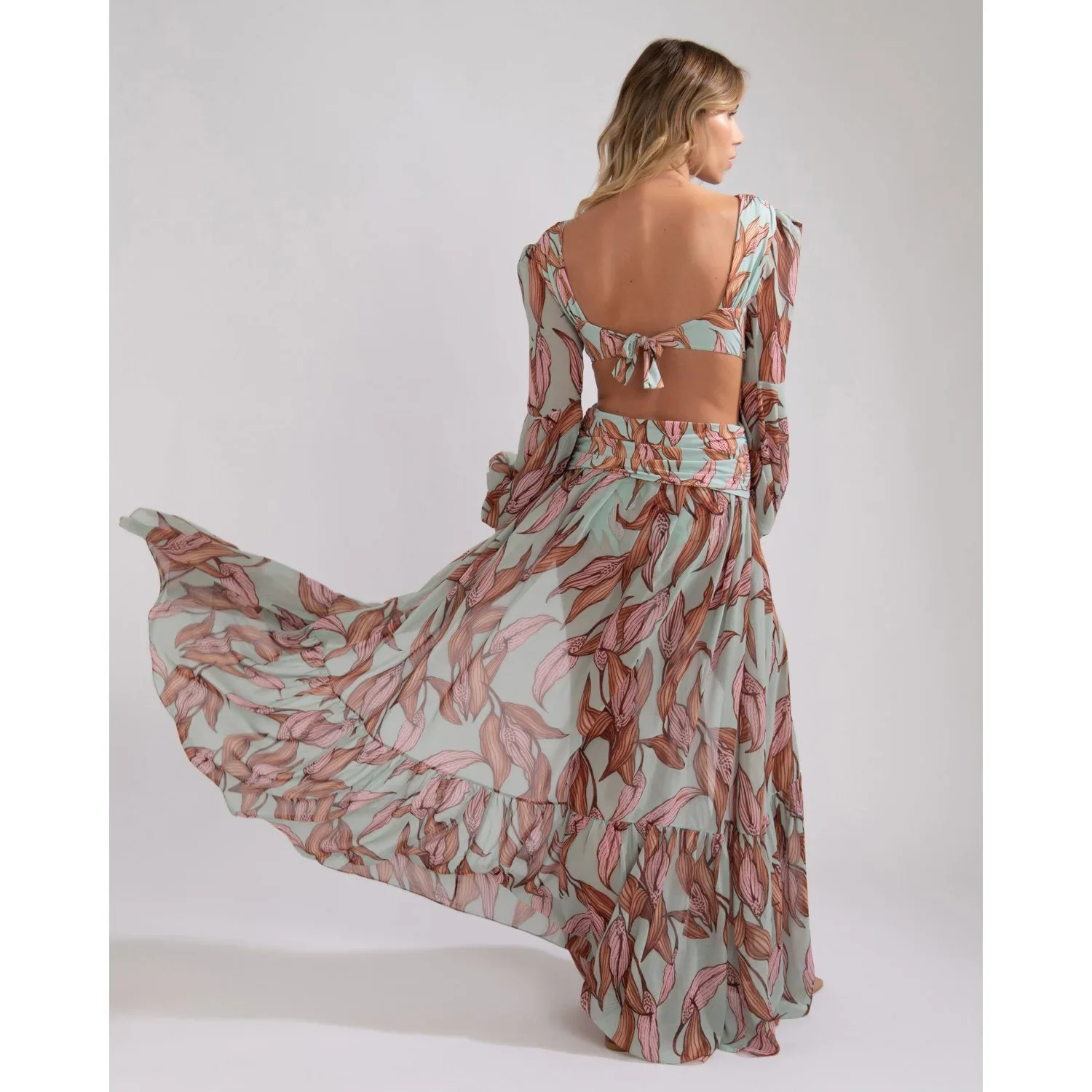 Vestido de playa de verano, traje de baño Floral con cinturón estampado, traje de baño para mujer, traje de baño largo con hombros descubiertos, ropa de playa, traje de baño Bandeau Halt