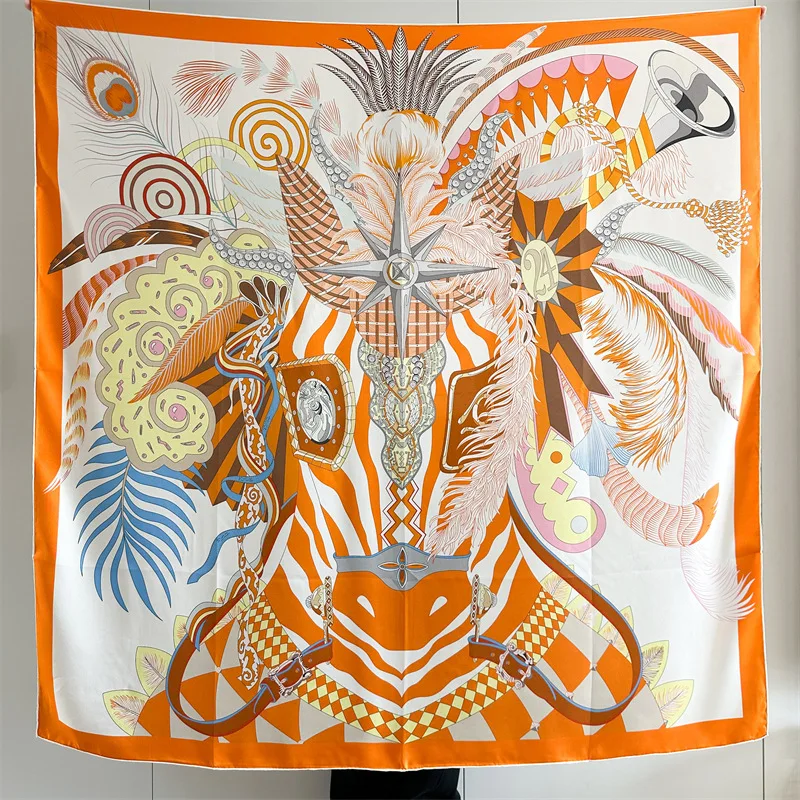 Designer Silk Scarf Women Spring Herm Rolled Edges Shawls Large Bandanas Tops Accessories Belt Hair Neck Scarves Head Foulard