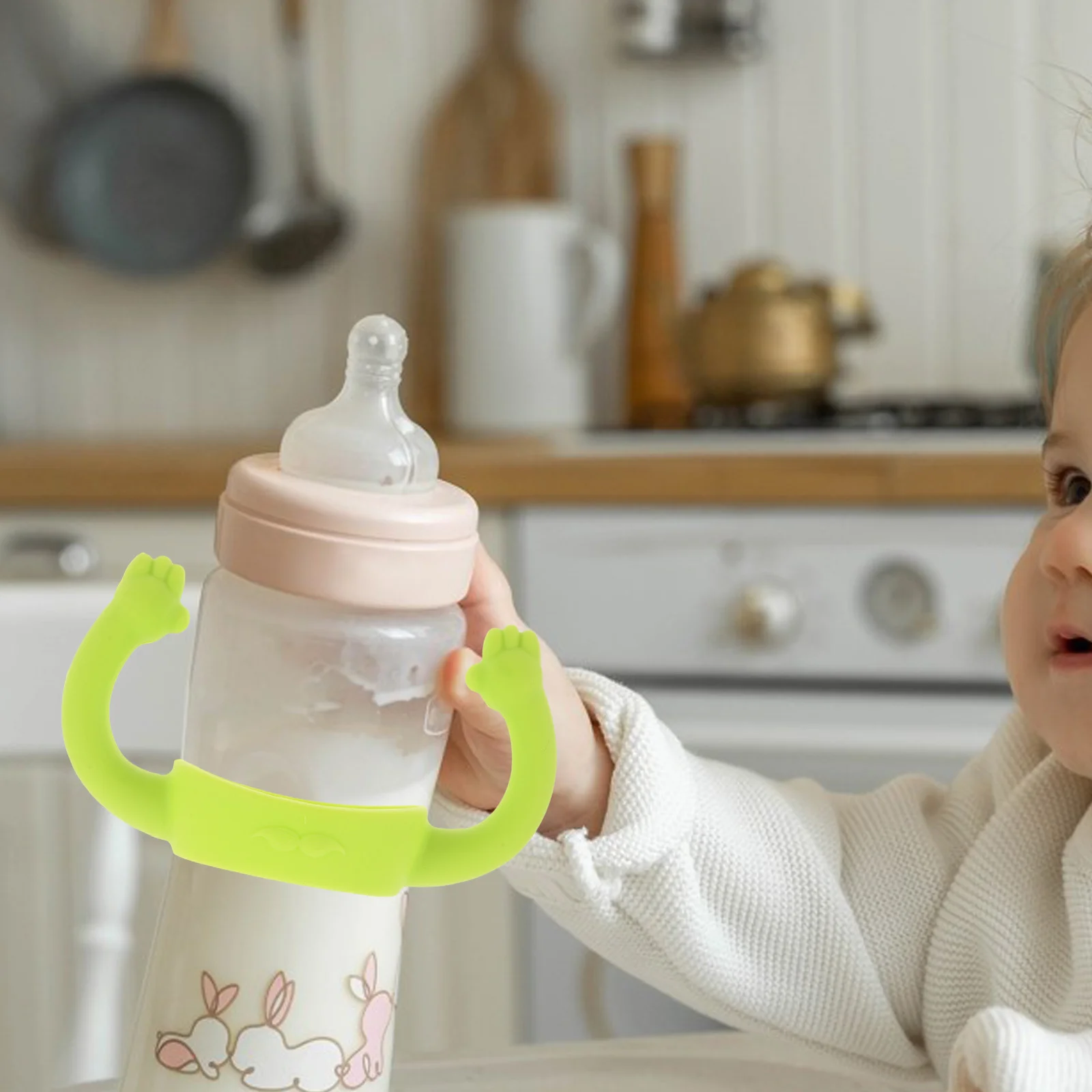 

Силиконовые ручки для детских бутылочек, синяя безопасная ручка для бутылочек с широкой шеей, легко снимаемые аксессуары для бутылочек для кормления детей