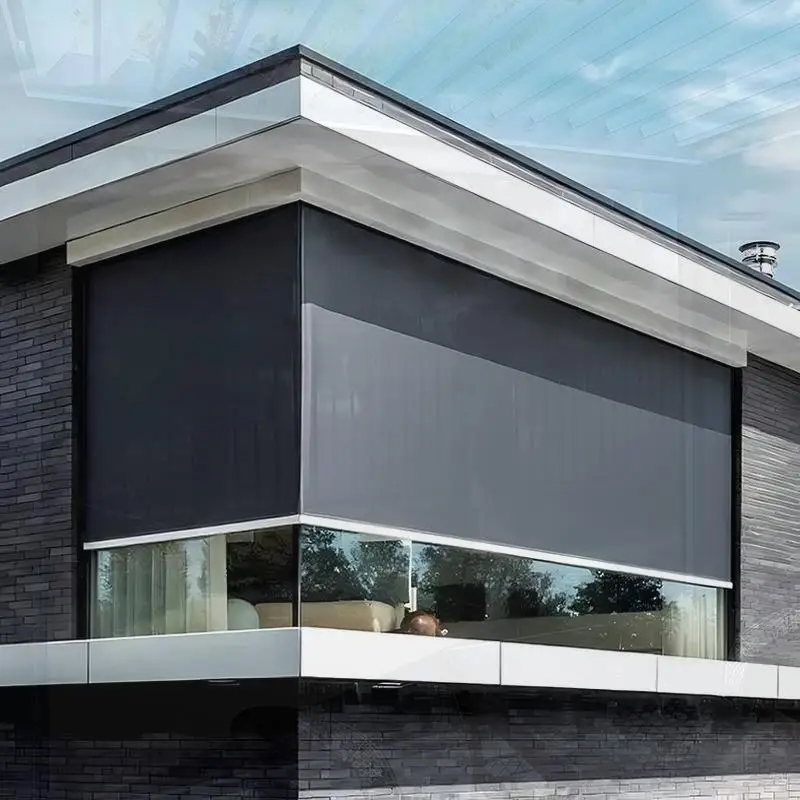 

Electric Zipscreen Awnings Blinds PVC Fabric Vertical Design for French Windows Installation in Home Gardens 2025 Indoor Outdoor