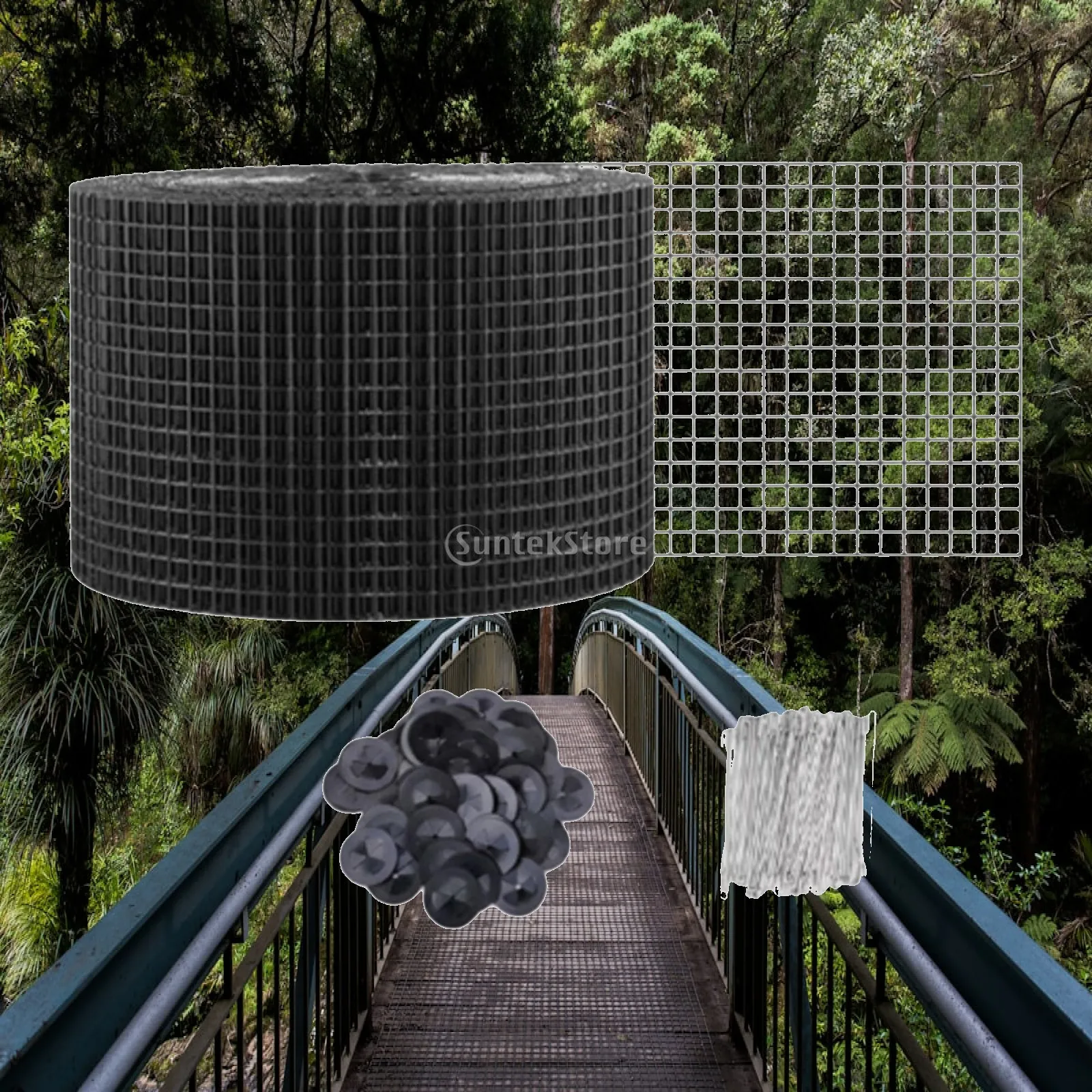 Bird Netting Fence with Fastener Clips Galvanized Wire Mesh for Solar Panel Roof Animal Leaf Guard Home Roof Safety