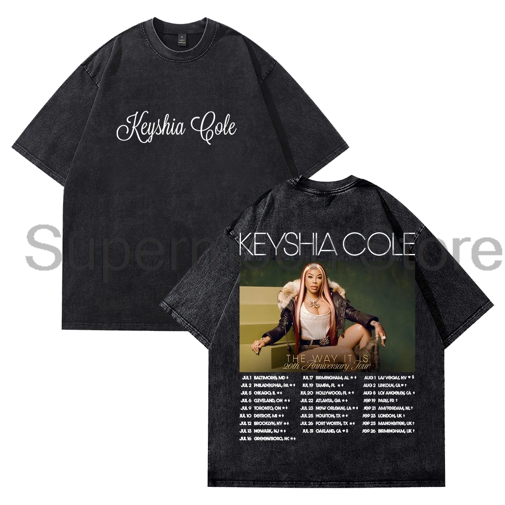 

Keyshia Cole The Way It Is 20th Anniversary Tour, стираная футболка с круглым вырезом и короткими рукавами, хлопковая футболка для мужчин и женщин, уличная одежда, топы