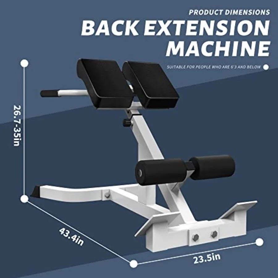 Roman Chair Back Extender - Angle Height Dual Adjustable Hyperextension Bench for Home Gym - Adjustable Back Exercise Machine F