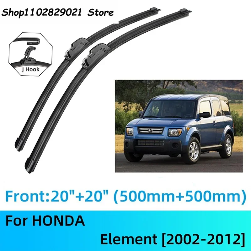 

For HONDA Element Front Rear Wiper Blades Brushes Cutter Accessories J U Hook 2002-2012 2002 2003 2004 2005 2006 2007 2008 2009