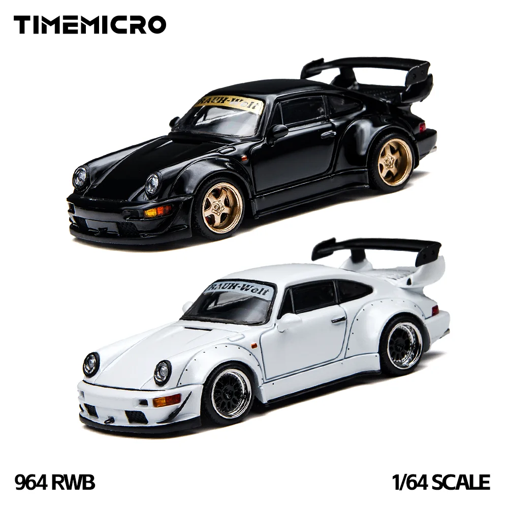 

*Pre-order*TimeMicro1:64 RWB 964 Black White Dual Color Simulation Alloy Car Model Collectible Toy Gift