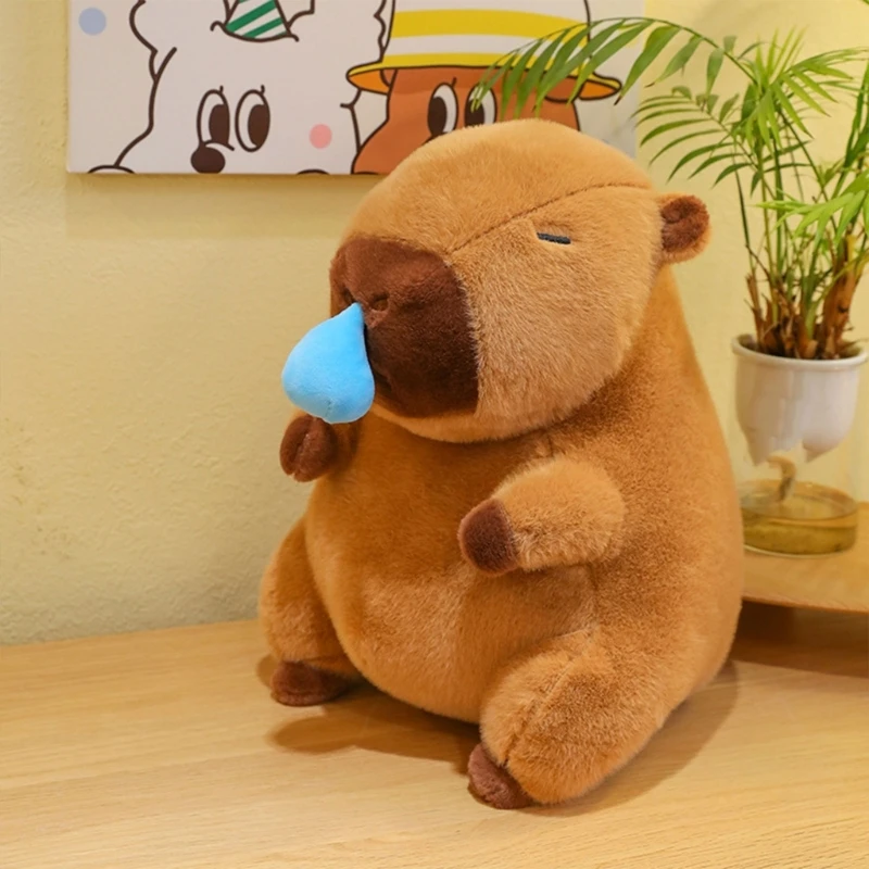 Poupée Capybara en peluche pour fille, jouet doux, figurine au nez morveux, D5QF