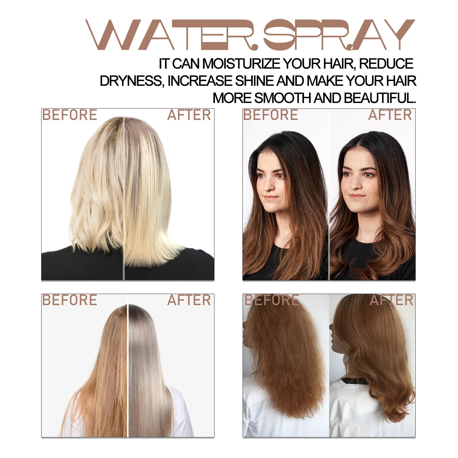 EELHOE wygładzający Spray wodny przeciw utrata włosów wzmacnia korzeń włosów, leczenie skóry głowy odżywiają suchą zniszczone włosy produkt do pielęgnacji naprawą