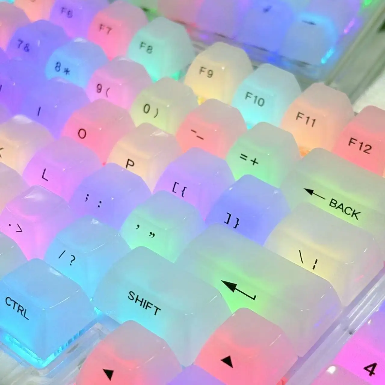 

115 Keys Marble Keycaps PBT Chreey Transparent Keycaps Double Leather Milk Pudding Horizon Spherical Mechanical Keyboard Keycaps