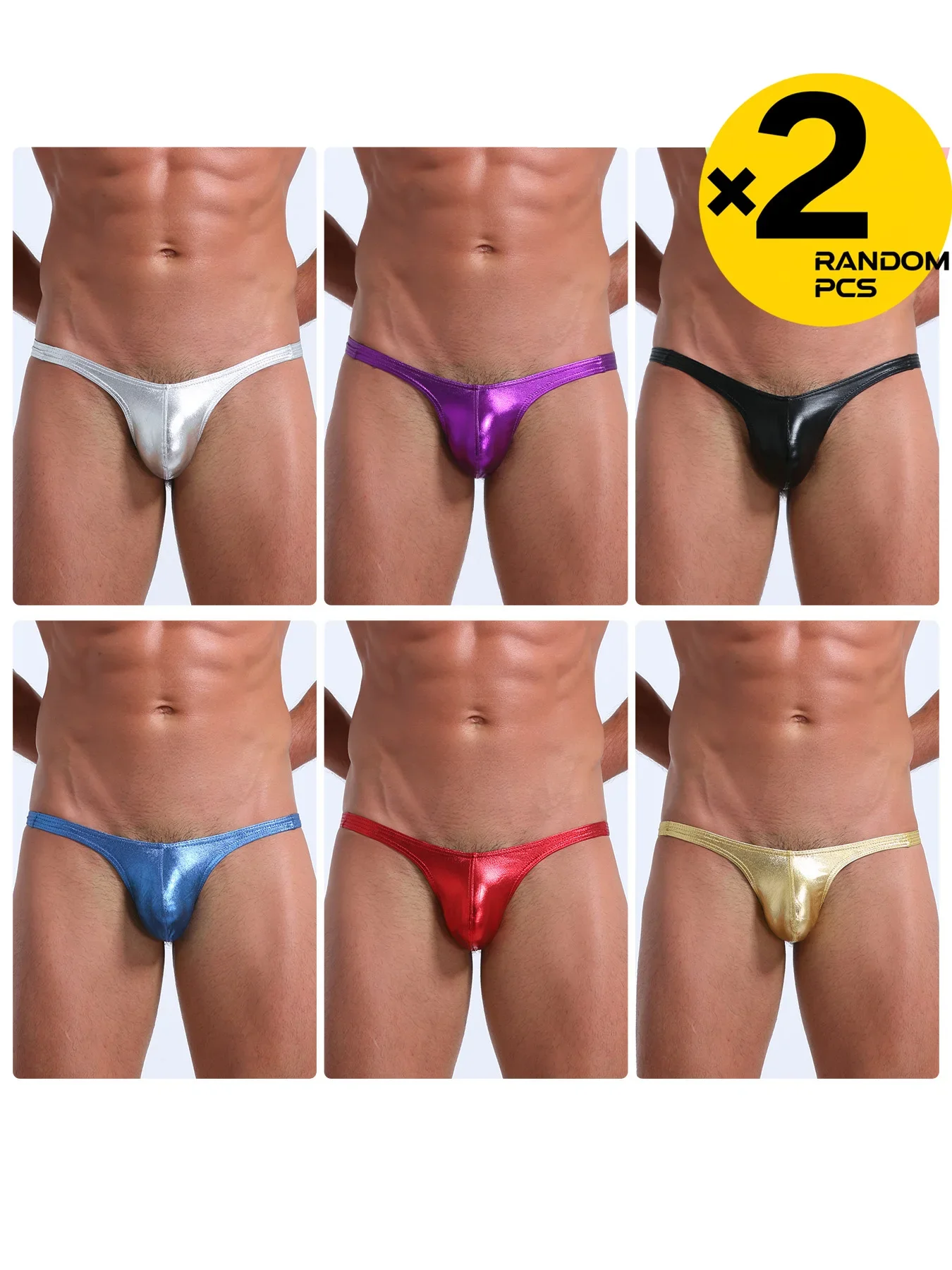 Men's Genuine Leather Thong Underwear Spicy Sensual Design Lightweight High Demand 2 Pieces Randomly Packed