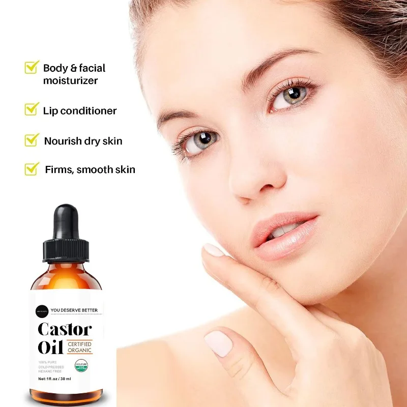 30ml Castor Oil for Hair Deep Nourishing and Repairing To Relieve Dry Hair and Split Ends Grow Hair Scalp Massage Essential Oil