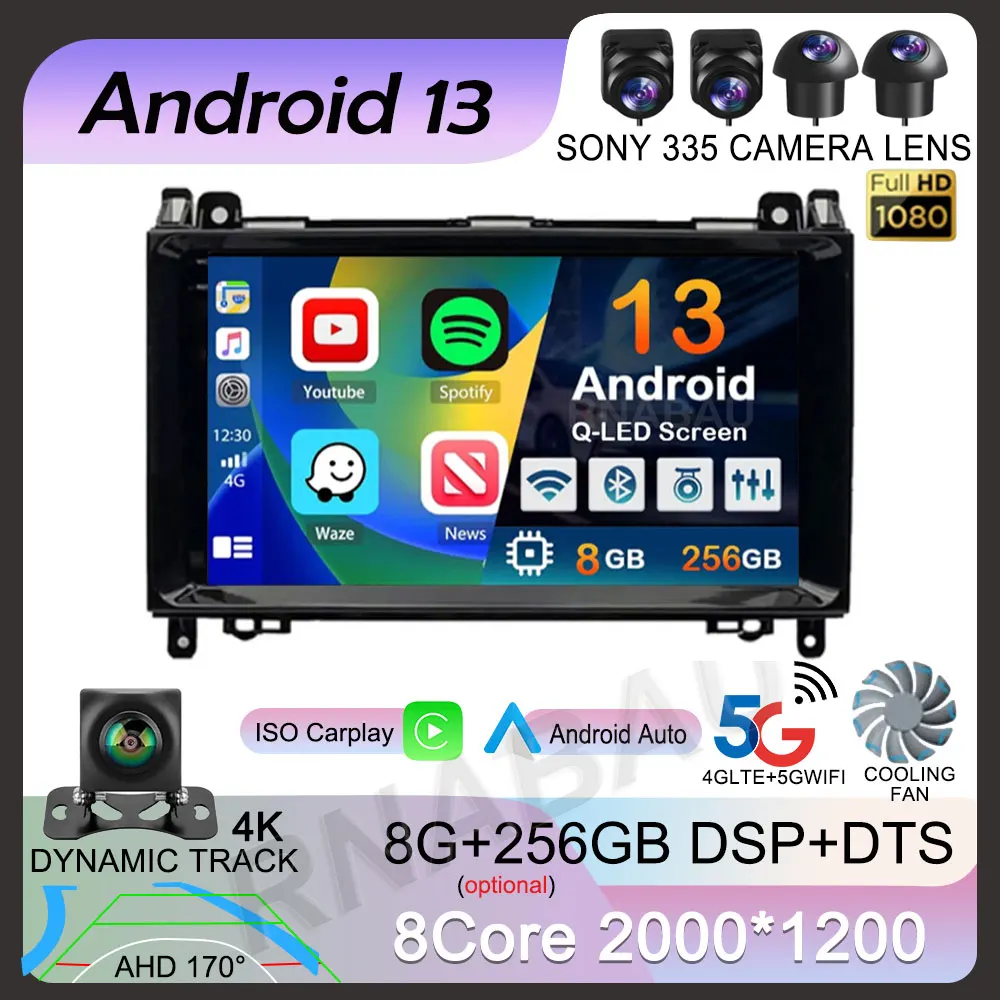 

Android 13 Car Radio for Mercedes Benz B200 Sprinter W906 W639 AB Class W169 W245 Viano Vito Multimedia Player 2 Din Stereo DSP