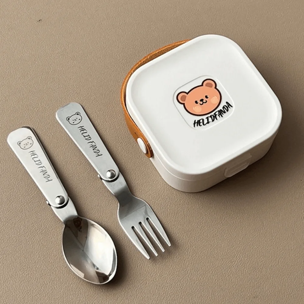 3/4Pcs Reusable Foldable Dinnerware Set Rust-proof Detachable Chopstick Portable Folding Tableware Dishwasher Safe view 2