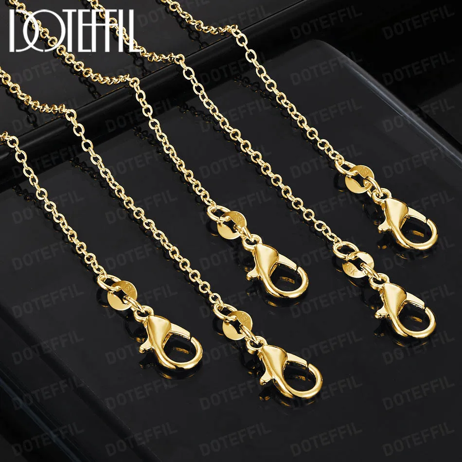 

DOTEFFIL O-Chain 18K Gold Basic Necklace 18-30 inch 10/5/1pcs Choice For Woman Man Wedding Engagement Fashion Jewelry