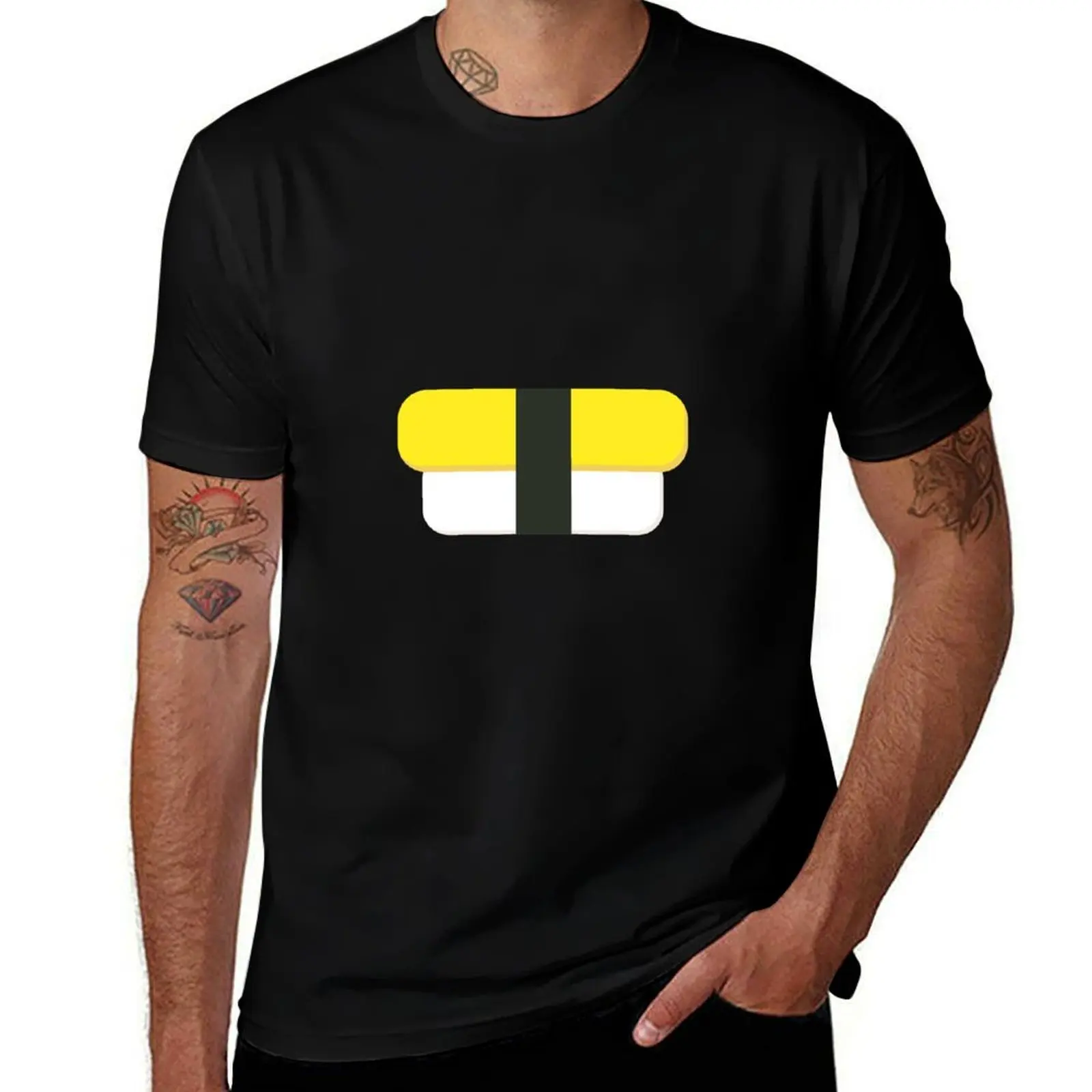 Camiseta Tamago Nigiri (Egg Sushi), camisetas de algodón 100%, Camiseta de algodón negro, camiseta lisa para hombre