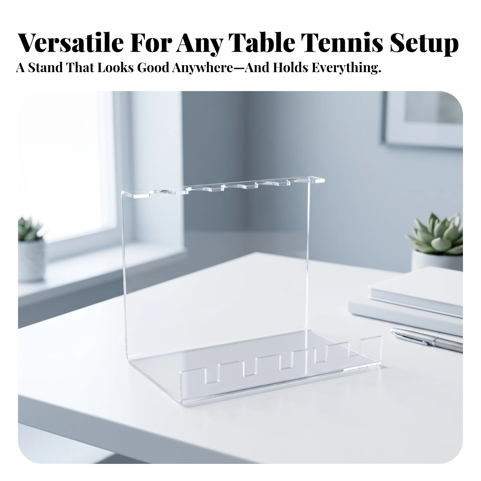 Table Tennis Paddle Stand Space-Saving Table Tennis Paddle Holder Acrylic Display Stand Long-Lasting Storage Rack Compact