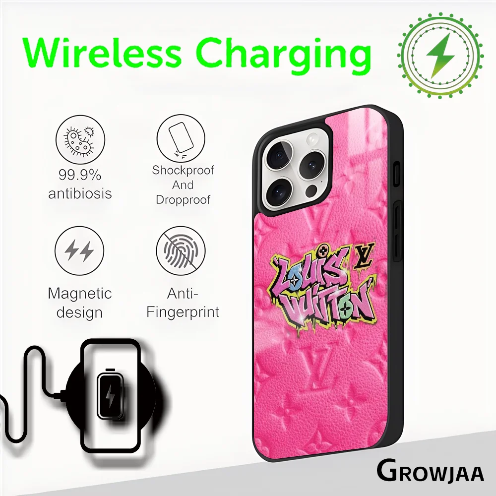 Luxury Pattern Design Phone Case Magnetic For IPhone 16 15 14 13 12 11 Pro Max Plus Mini Magsafe Wireless Charging Cover 