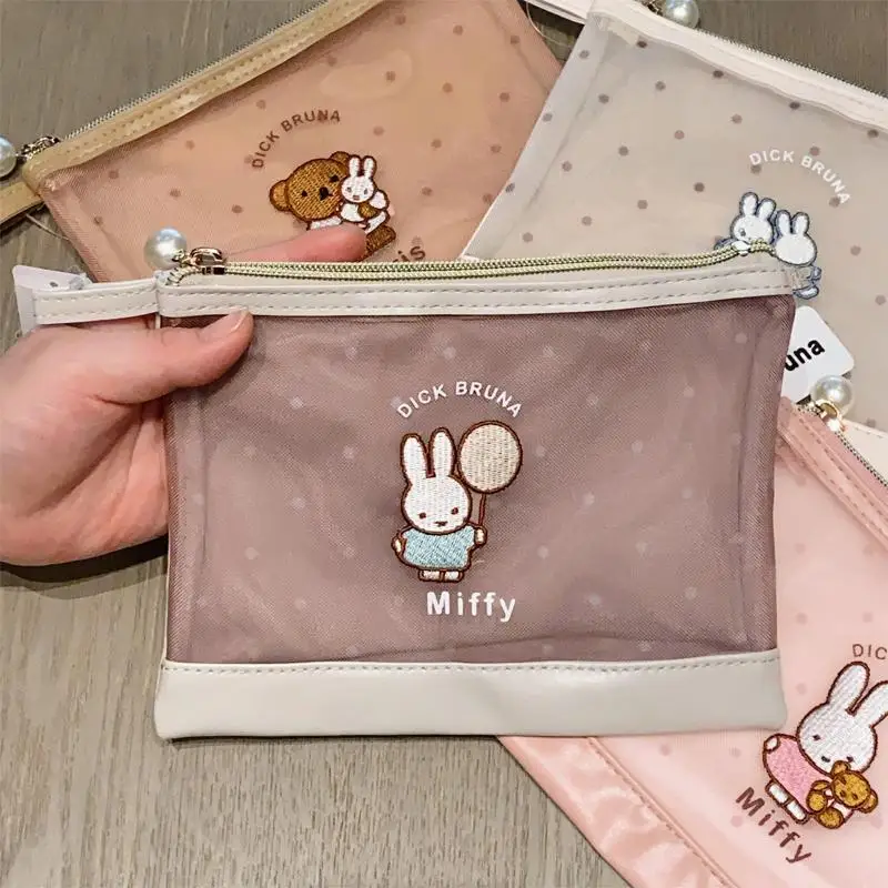

Miffy Kawaii сумка для хранения кролика сетчатая сумка для канцелярских принадлежностей ID косметичка для хранения на молнии сумка друзья праздничные подарки для девочек