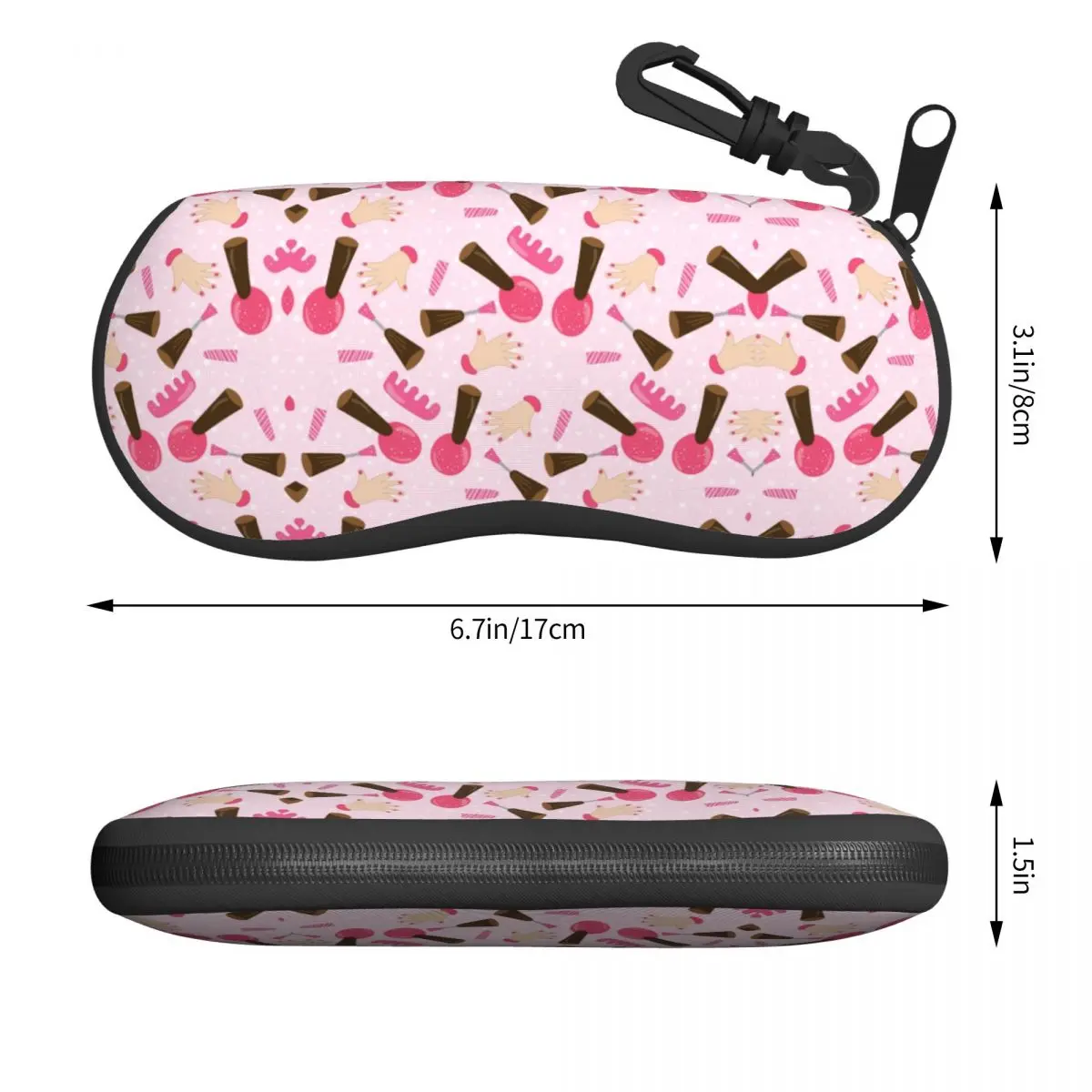 Custom Cute Pink Nail Polish Pattern Glasses Case Stylish Manicurist Manicure Shell Eyeglasses Case Sunglasses Box