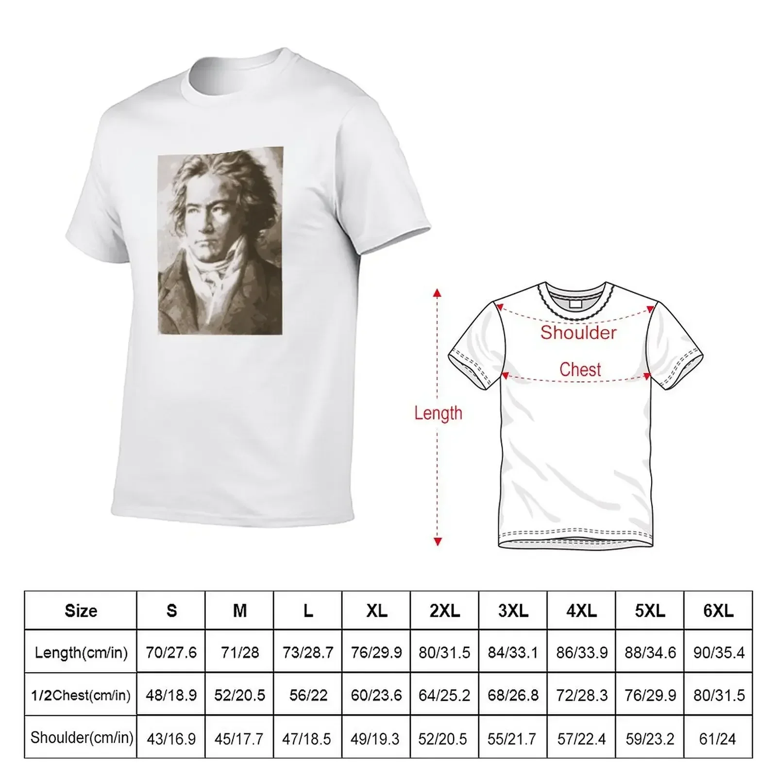 Beethoven In Sepia T-Shirt kawaii clothes for a boy summer clothes men clothing