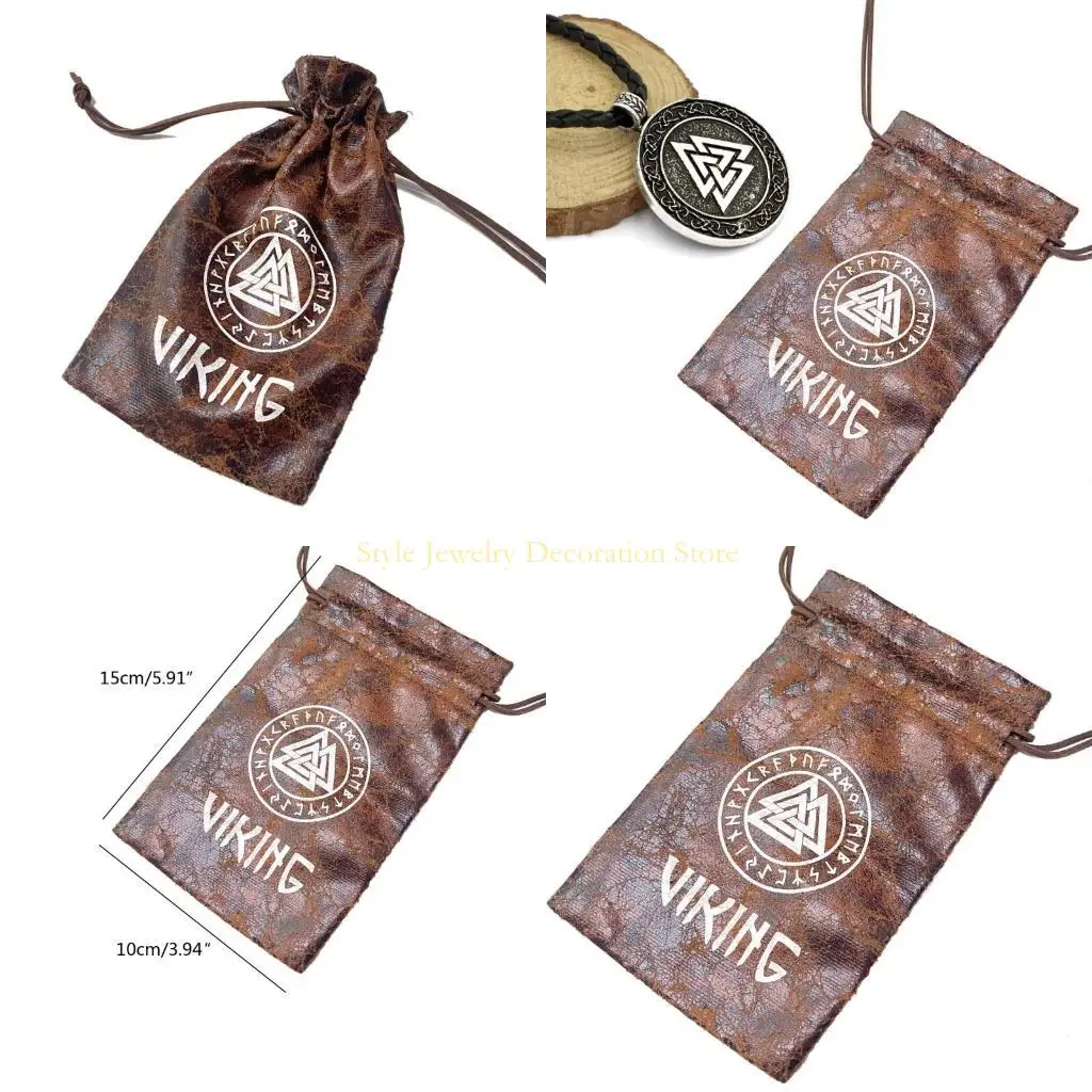 

D46E Versatile Medieval Themed Storage Bag Organiser Drawstring Bag for Gift Giving