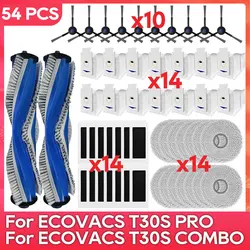 Fit For ( ECOVACS DEBOT T30S / T30S COMBO / T30S PRO / T30S PRO OMNI / T30S AI ) Parts Main Side Brush Filter Mop Dust Bag Kit