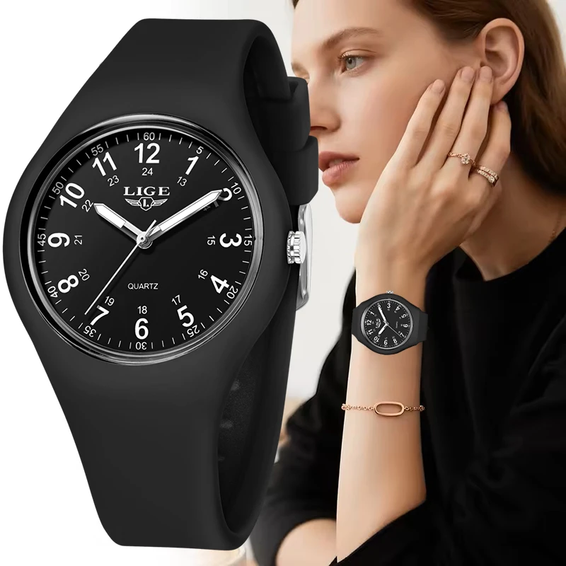 

LIGE новые повседневные спортивные часы для женщин, лучший бренд, роскошные женские кварцевые наручные часы, модные элегантные часы-браслет, подарок для женщин