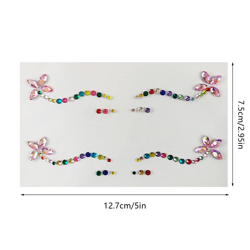 3D Rhinestone Tattoo Sticker Eyes Face Makeup Decoration Masquerade Party Temporary Tattoo DIY