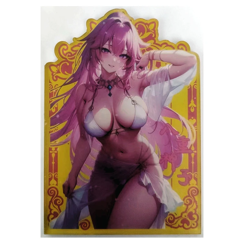 أنيمي آلهة قصة نادرة الاكريليك الانكسار تحصيل بطاقات رايدن شوغون ياي ميكو فورينا لعب للأولاد هدية عيد ميلاد