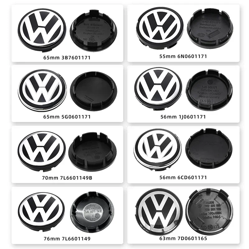 4Pcs 56/65/66mm Car Wheel Center Hub Caps Cover Replacement Accessories For Volkswagen VW R GTI Golf 5 7 Caddy Passat b6 Tiguan