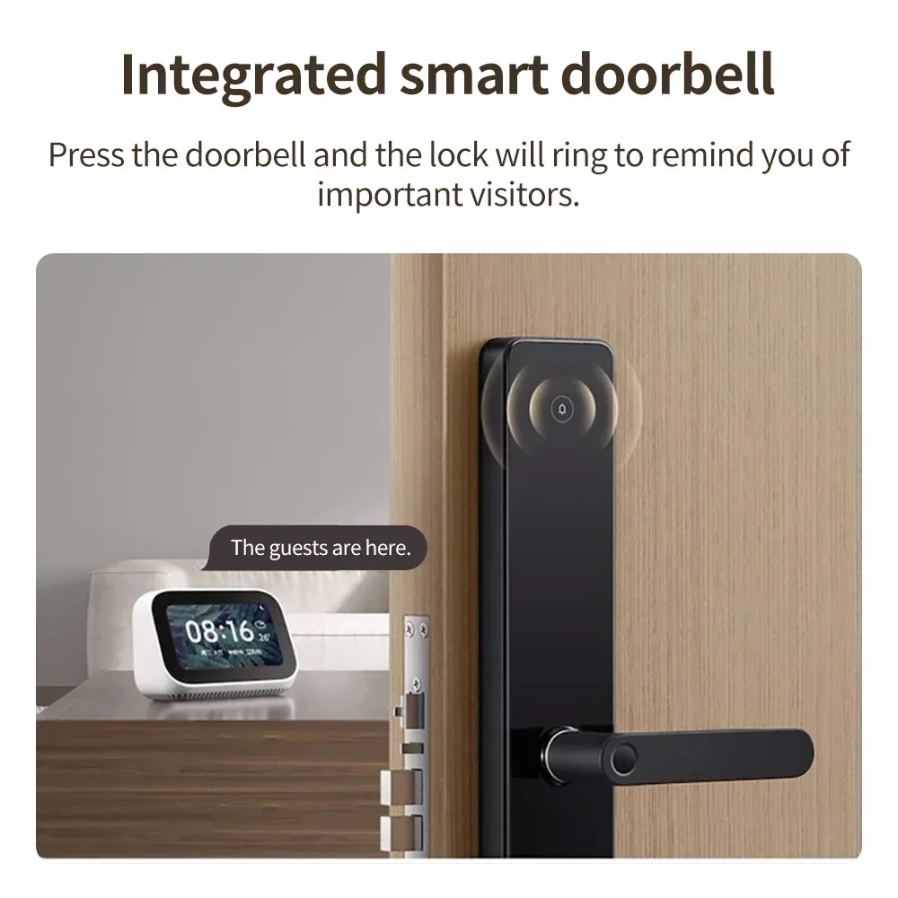 2023 NEW Xiaomi E20 WiFi Smart electronic lock Mijia APP Remote Monitoring Bluetooth 5.3 NFC Fingerprint Unlock Smart Doorbell