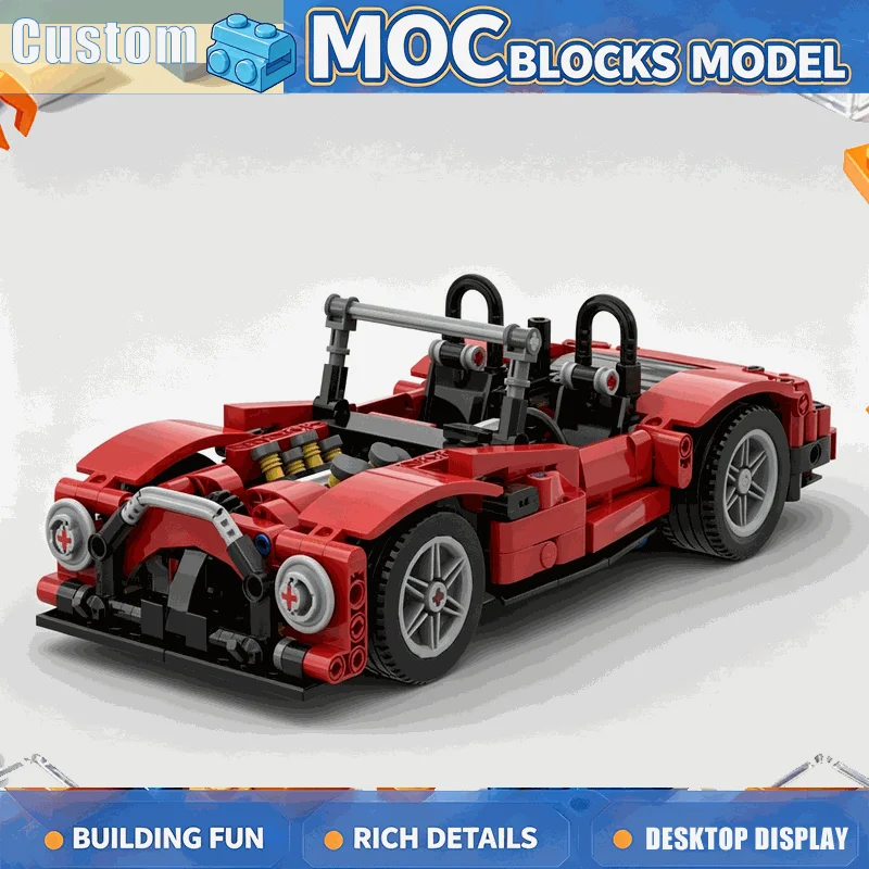NEW 536PCS Classic Sports Car Model Building Blocks Custom Puzzle DIY Assembly Educational Toy Gift Collection Display Xmas Gift