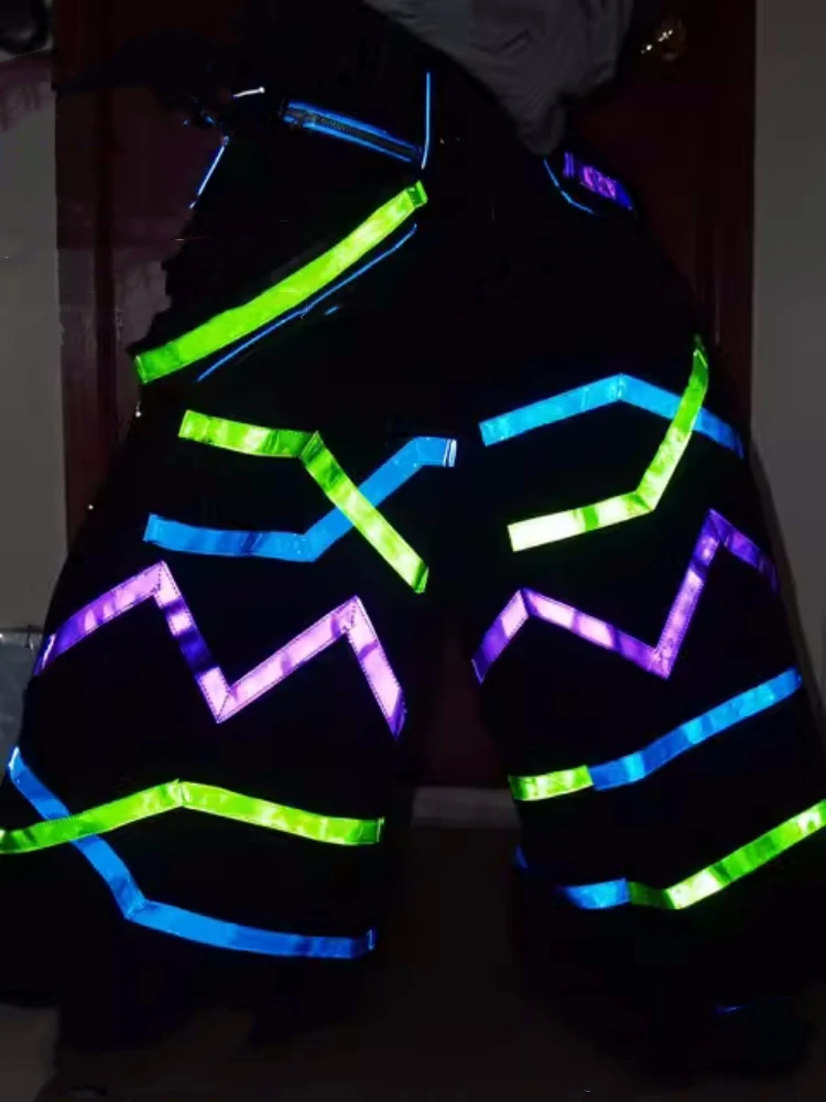 

Ghost Step Walk Dance Pants Reflective Color Pants Shuffle Dancing Luminous Pants Hip-hot Dance Trousers Casual Clothes 2025 New