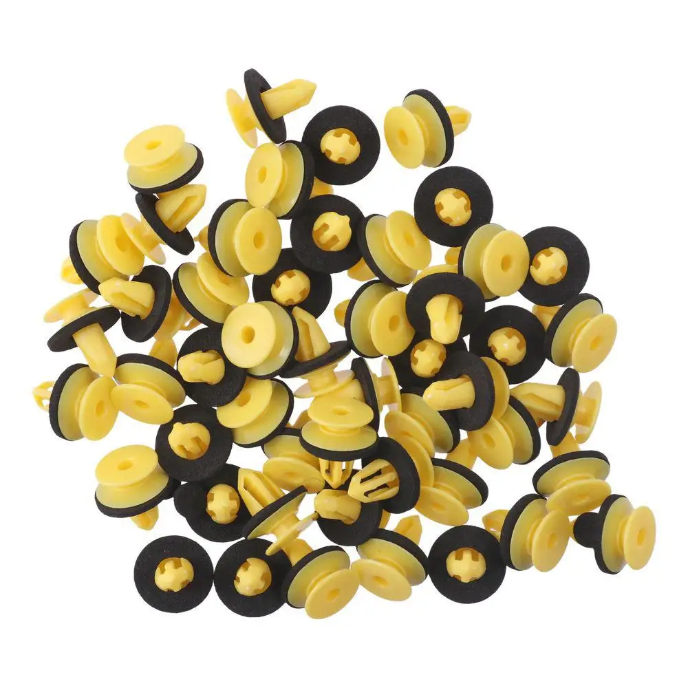 50PCs Car Accessories Parts 11610606 Door Trim Panel Retainer Clips Yellow Nylon Retainer Clips Parts For Car