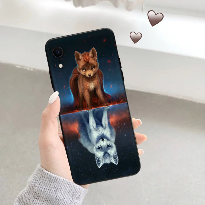 Phone Cases For iphone 15Pro XS Max 11 12 13 14 Pro 7 8 15 Plus Mini SE X XR Animal Raccoon Fox Camera Protective Cover