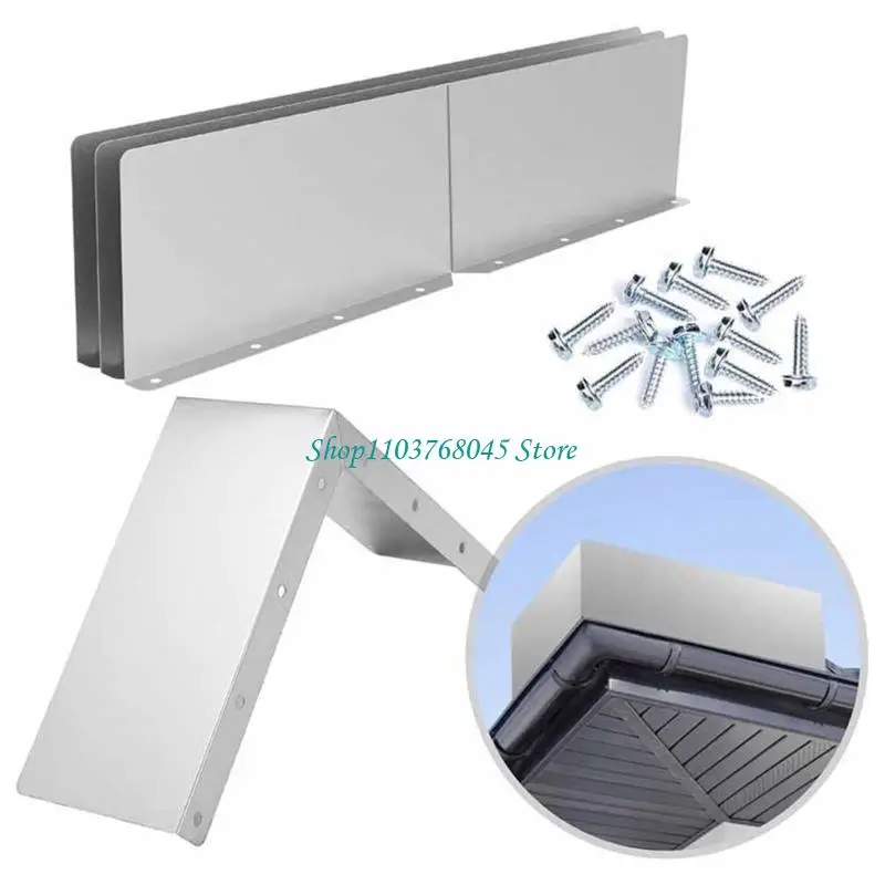 R53F 2Pcs Gutter Valley Splash Guards Replacement Aluminum Gutter Rain Diverter