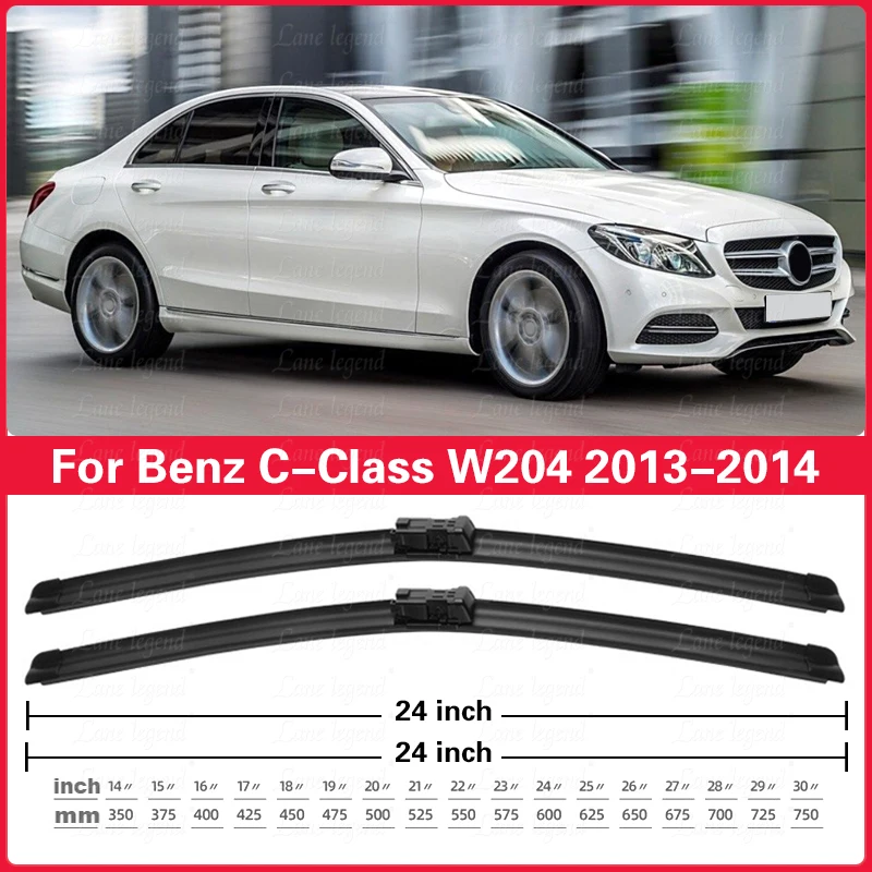 

Car Wiper Blade For Mercedes-Benz C-Class W204 2013-2014 24"+ 24" Windshield Windscreen Clean Naturl Rubber Cars Accessories