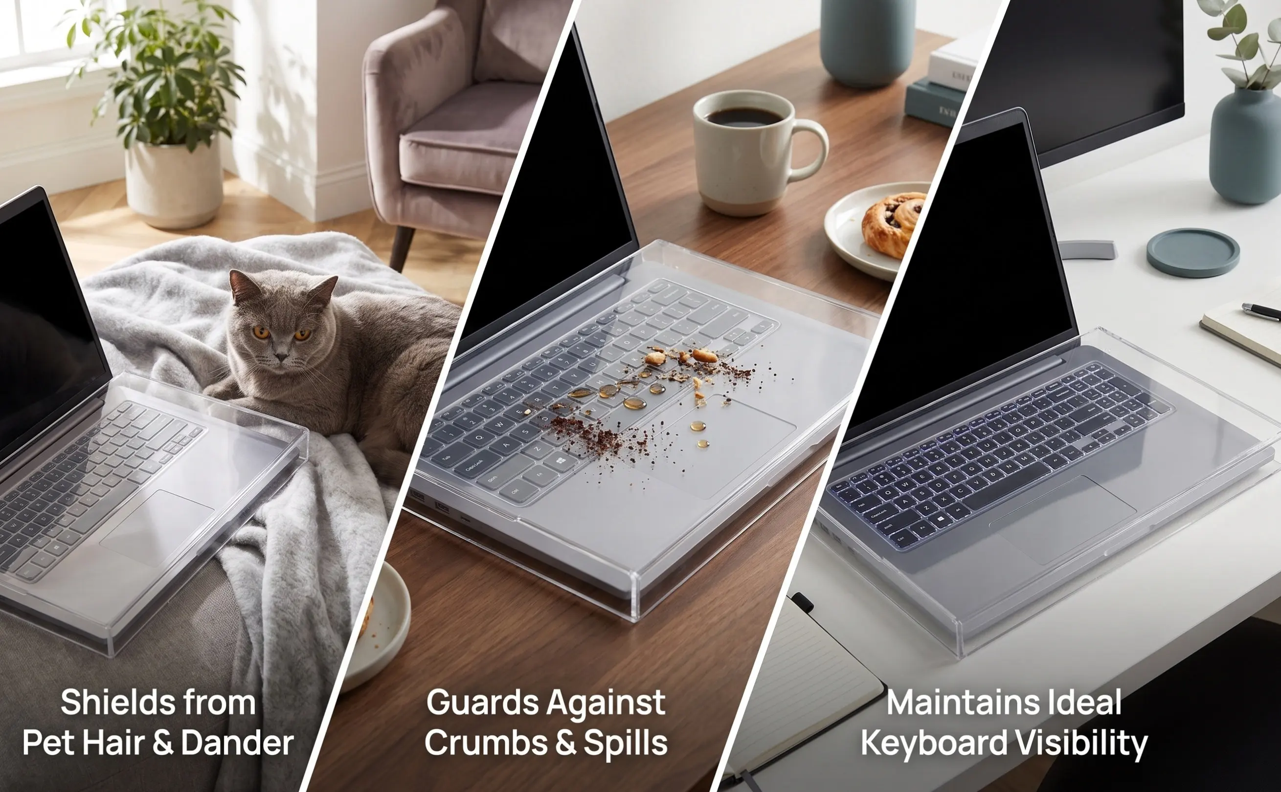 17.3 Inch Laptop Keyboard Cover Transparent Acrylic Keyboard Protector Ultra Thin Nonslip Clear Dust Proof Easy Clean for Gaming