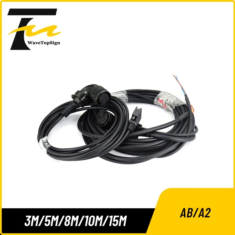 wavetopsign Servo Motor Power Cable ASD-CAPW1203 ASD-CAPW1205 Encoder Cable ASD-CAEN1003 ASD-CAEN1005 for Delta AB A2 Series