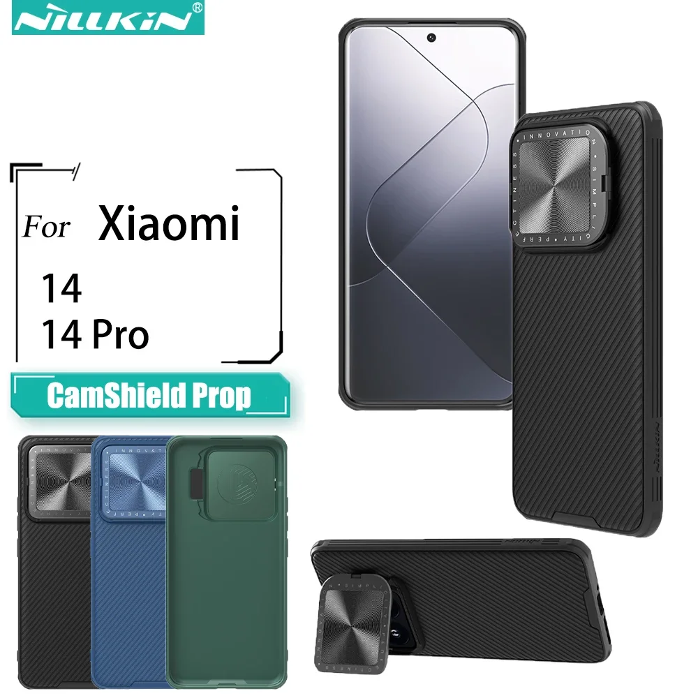 

NILLKIN for Xiaomi Mi 14 Pro / 14 5G case Textured Prop Lens 360 full Camera Protection CamShield Back cover for Mi14