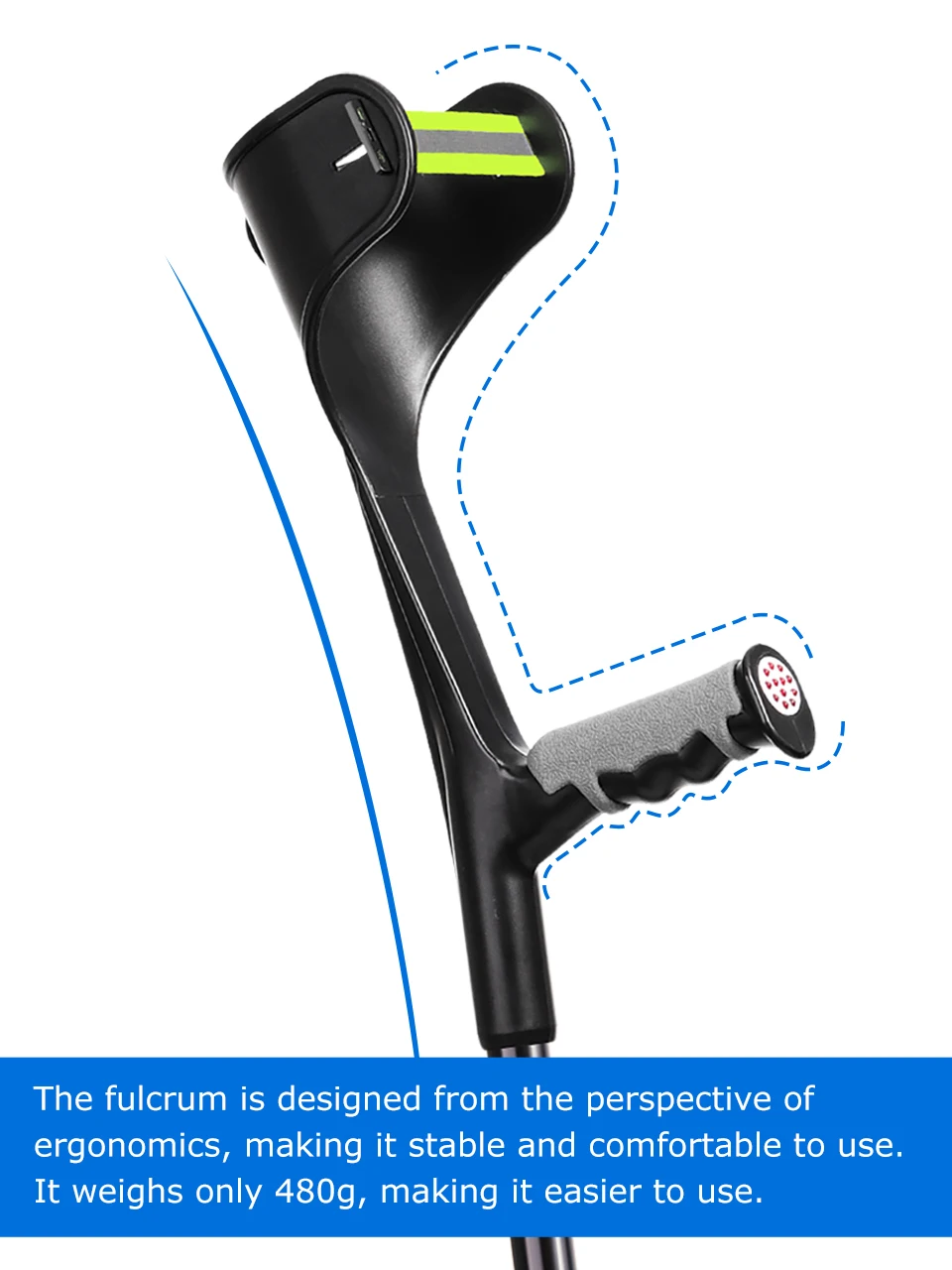 زوج عكازات الساعد من Lefeke قابلة للطي خفيفة الوزن وقابلة للتعديل مع مقابض مطاطية وقبضة مريحة ومقاومة للاهتراء #3