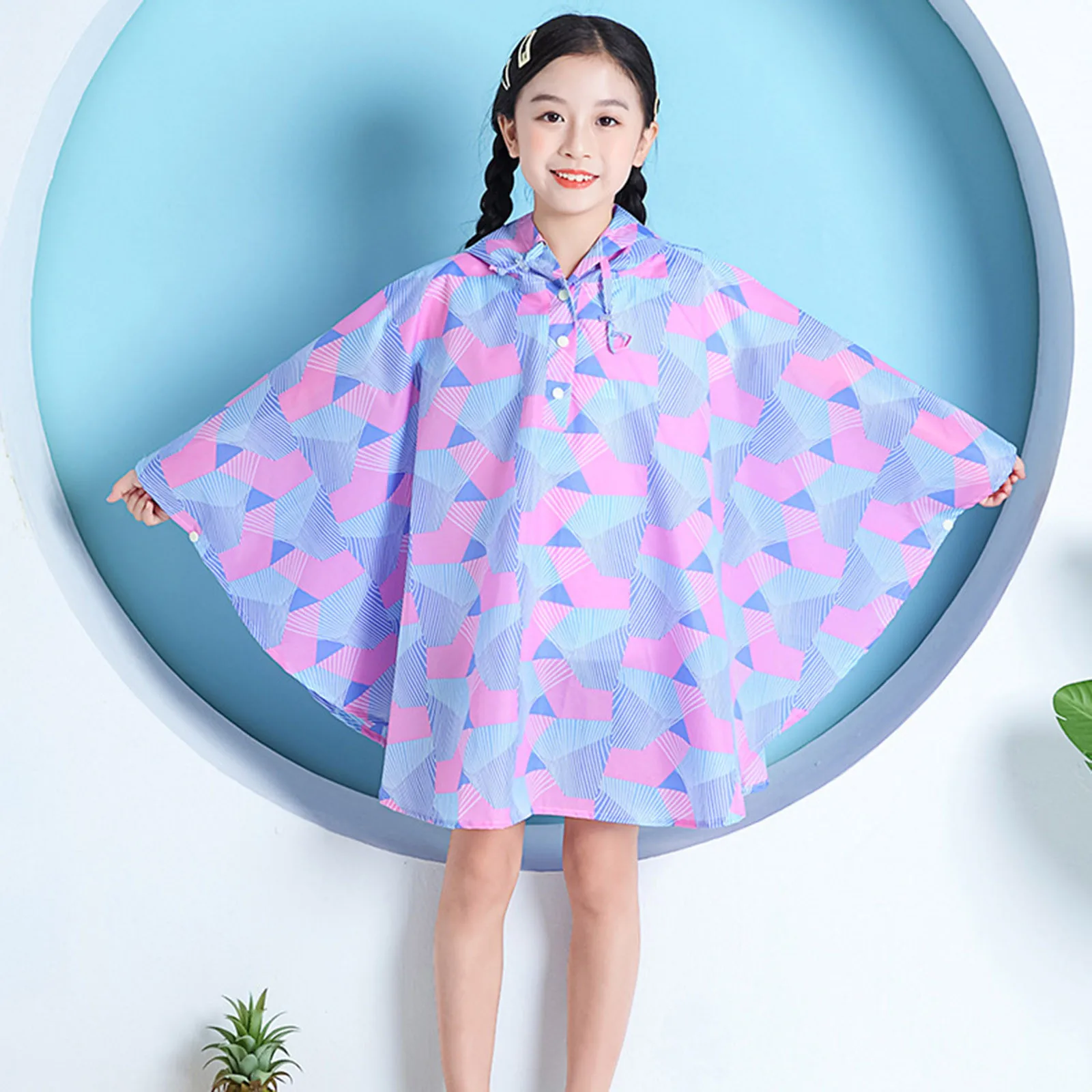 Children's Large Cape Cute Raincoat Student Baby Water Hooded Jacket Kids Rain Outdoor Hiking Rainproof Disposable Poncho Thin