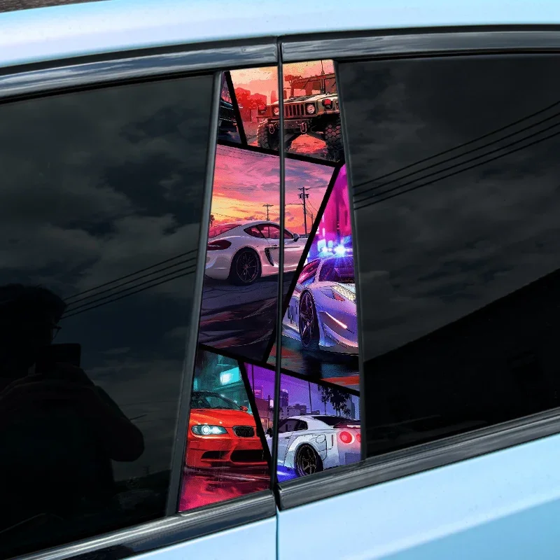 ملصقات Vice City GTA ، شارات فينيل ، عمود مركز السيارات المقاوم للماء ، ملصق عمود ، ملصقات ألعاب ، 1: 2: سيارة #6