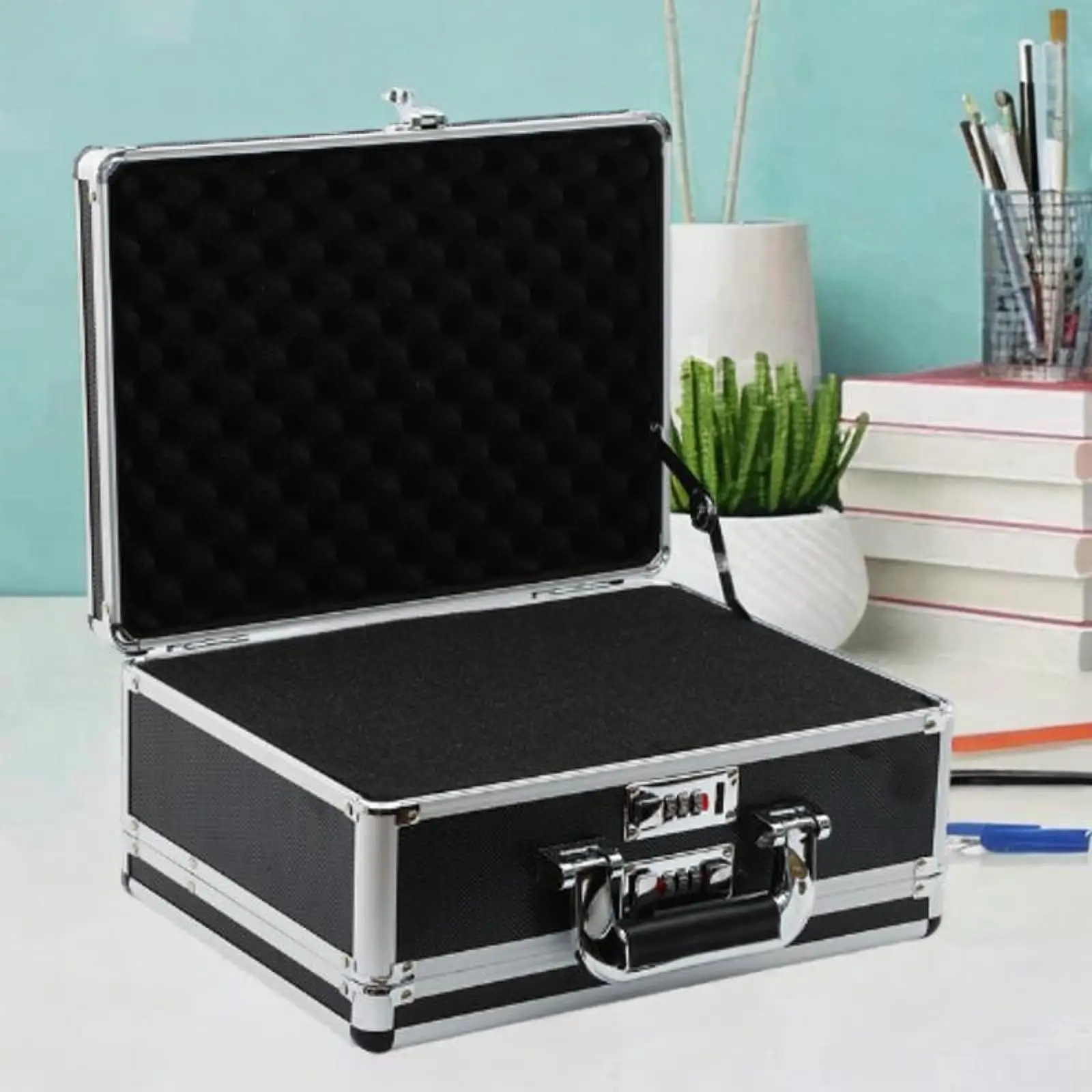 

Aluminum Alloy Case Password Lock Lightweight Safe Box for RV Office Travel