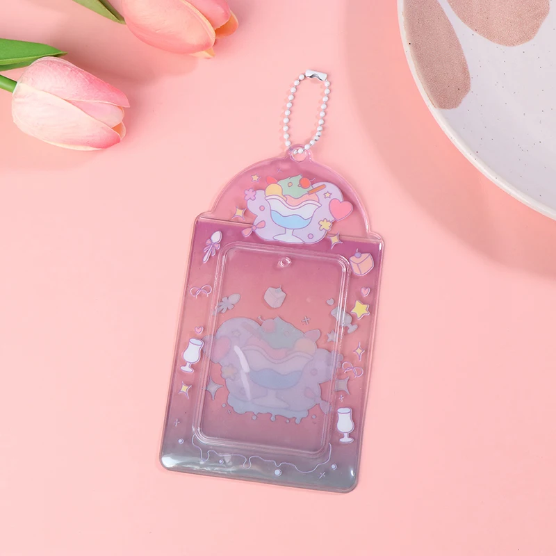 Summer Ice Cream Card Holder Small Card Holder Cute Protective Cover Campus Card Ins Style Transparent Card Holder