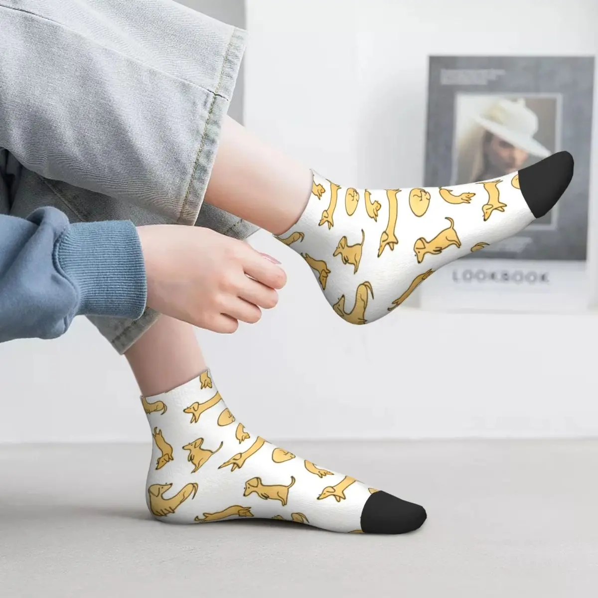 Calcetines de perro salchicha Harajuku medias súper suaves calcetines para todas las estaciones accesorios para regalo de cumpleaños Unisex