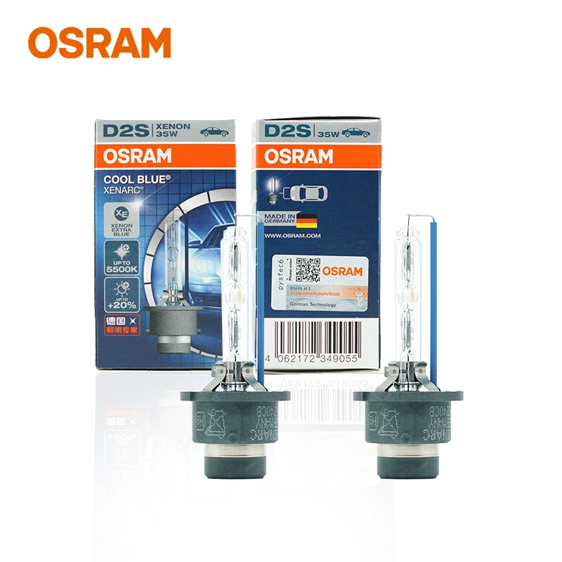 OSRAM D2S HID XENON BULB 66240CB 12/24V 35W 5500K COOL BLUE PAPER BOX XENON HEADLIGHT LAMPS MADE IN GERMANY, PAIR