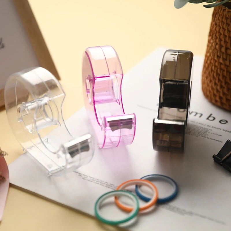 Random Color Tape Dispenser Cutting Student Tape Dispenser Acrylic Stationery Office School Supplies New